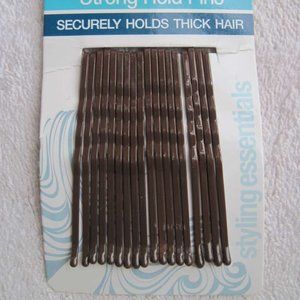 18 Conair Brown Strong Hold Pins Secure Hold Thick Hair Metal Styling Bobby Pin